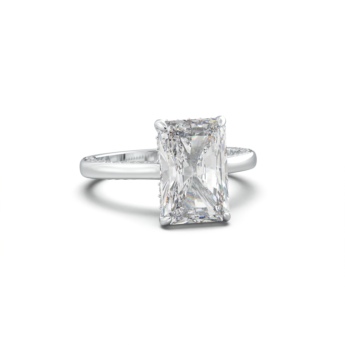 Radiant Pavé Hidden Halo Engagement Ring