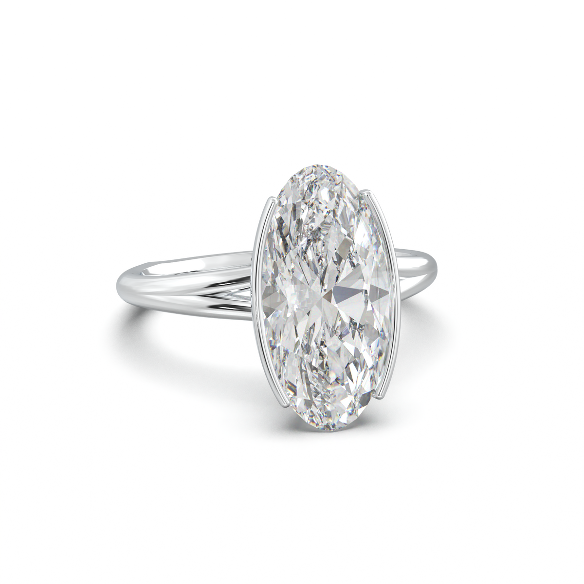 Moval Halo Pavé Engagement Ring
