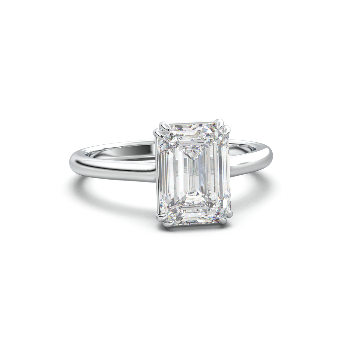 Emerald Solitaire Engagement Ring