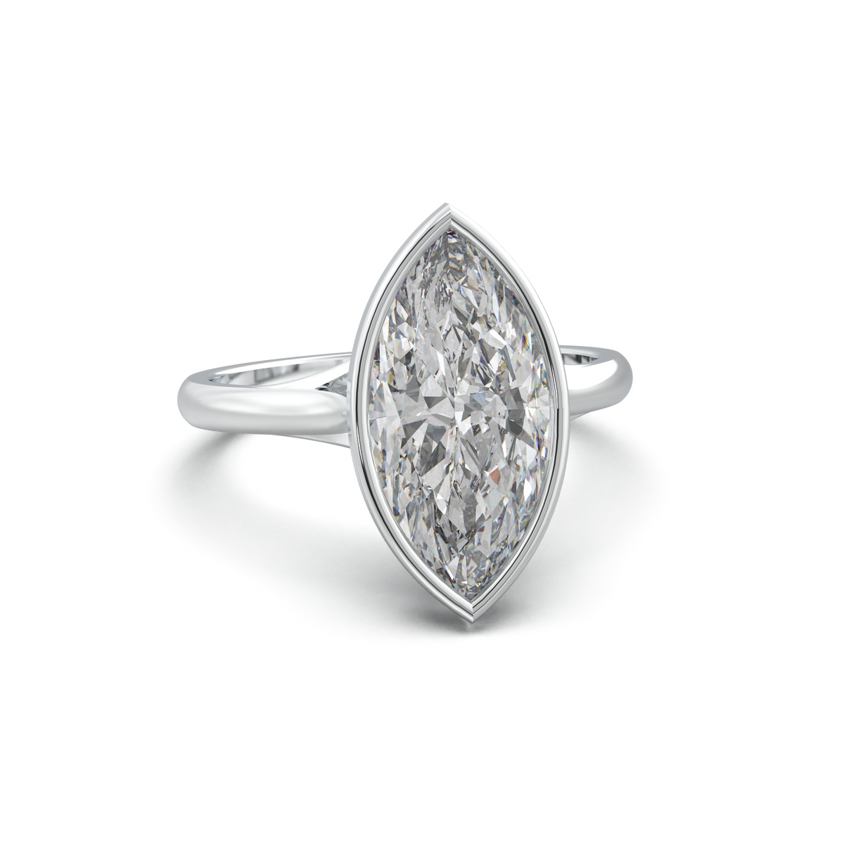 Marquise Bezel Solitaire Engagement Ring