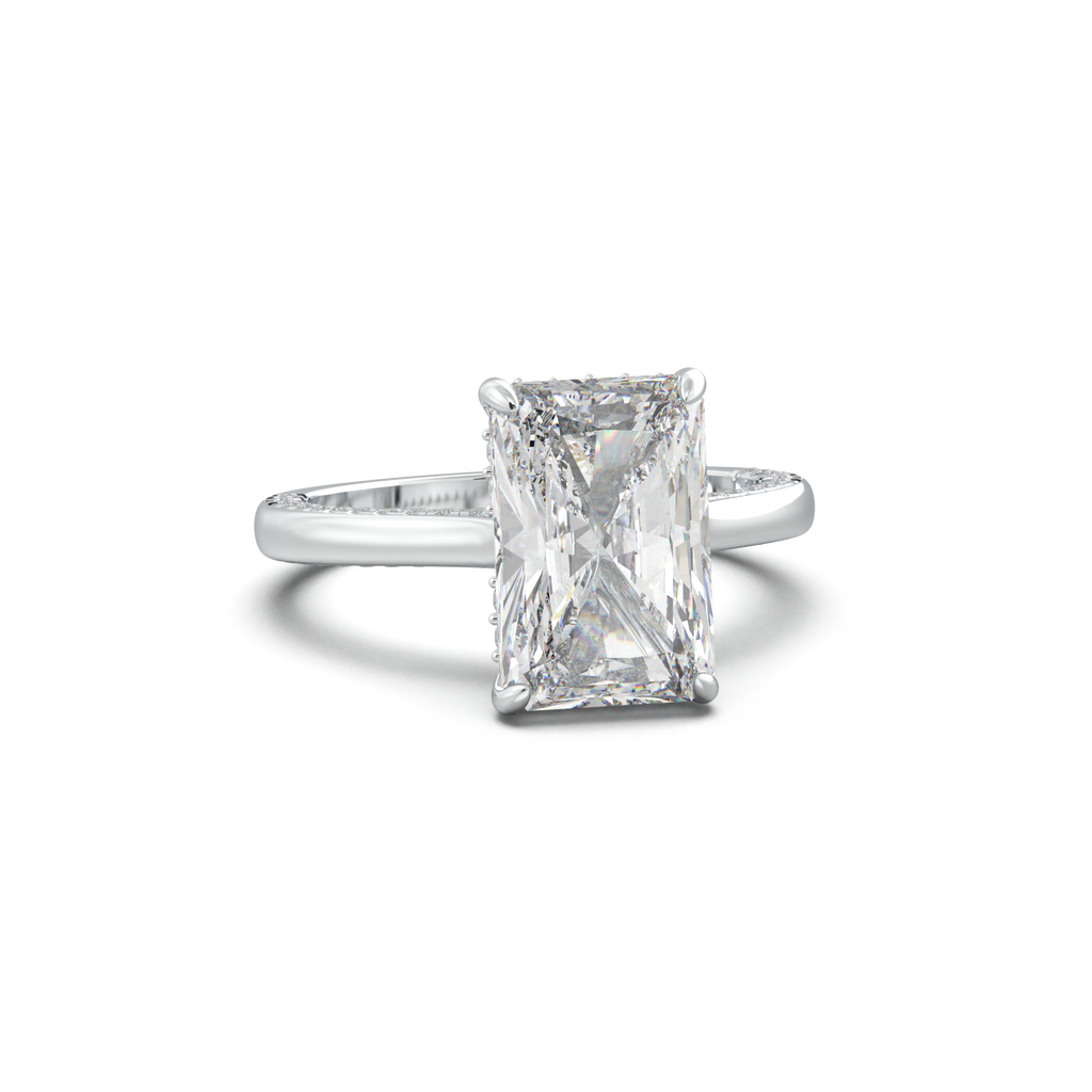 Radiant Pavé Hidden Halo Engagement Ring