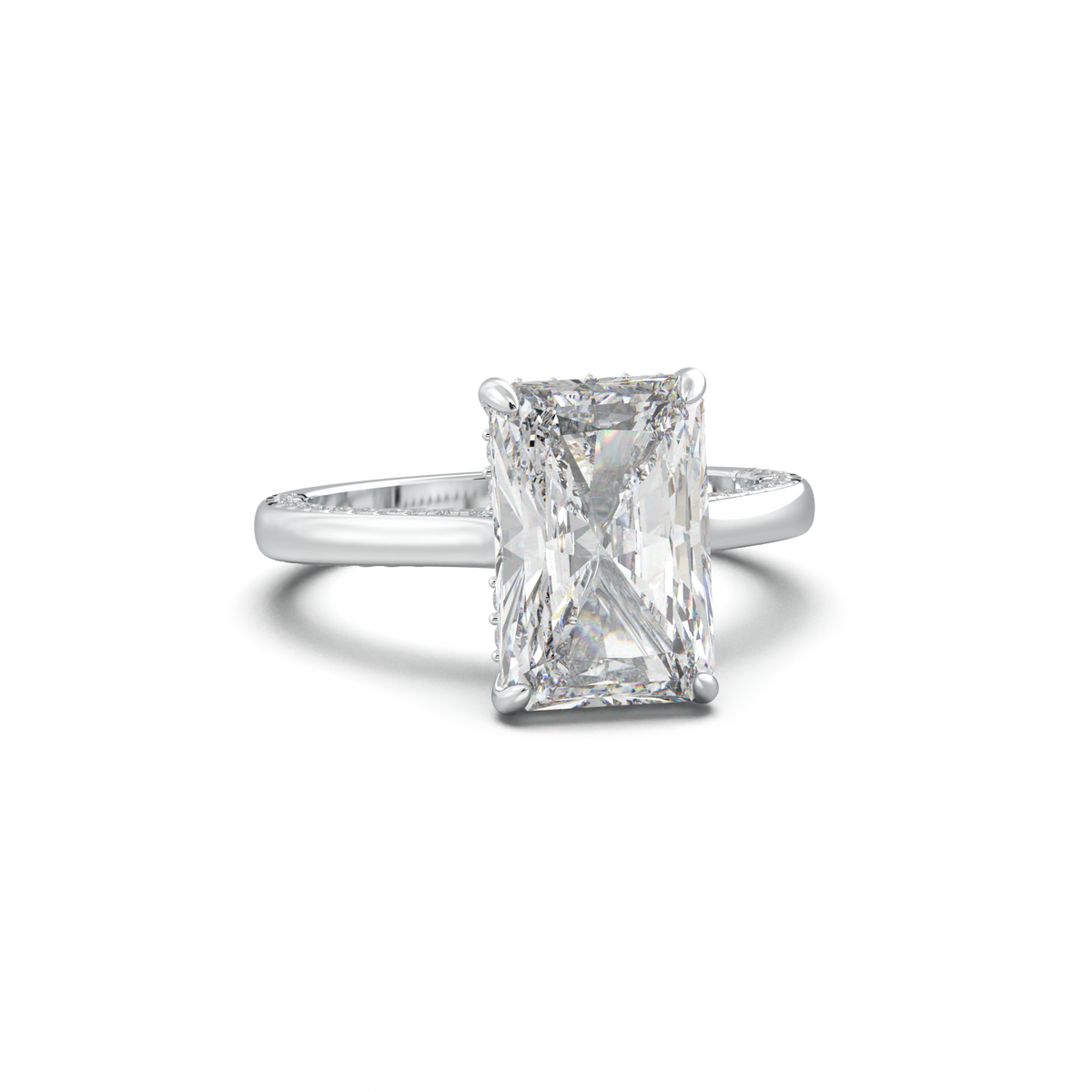 Radiant Pavé Hidden Halo Engagement Ring