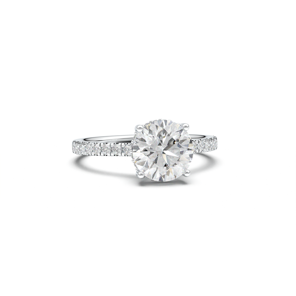Round Pavé Engagement Ring