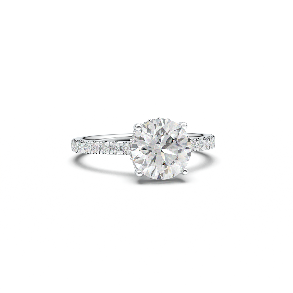 Round Pavé Engagement Ring