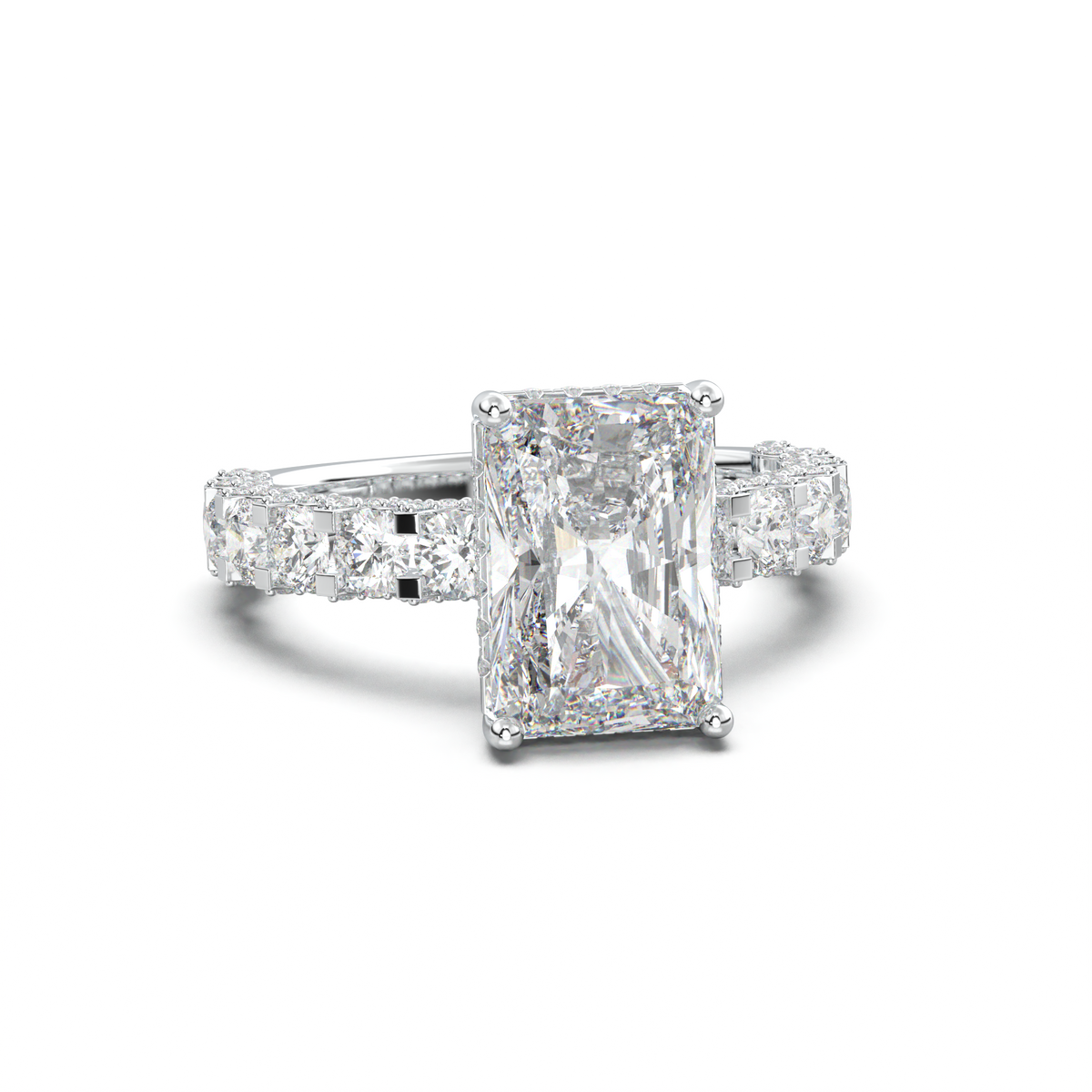 Radiant Diamond Band Engagement Ring