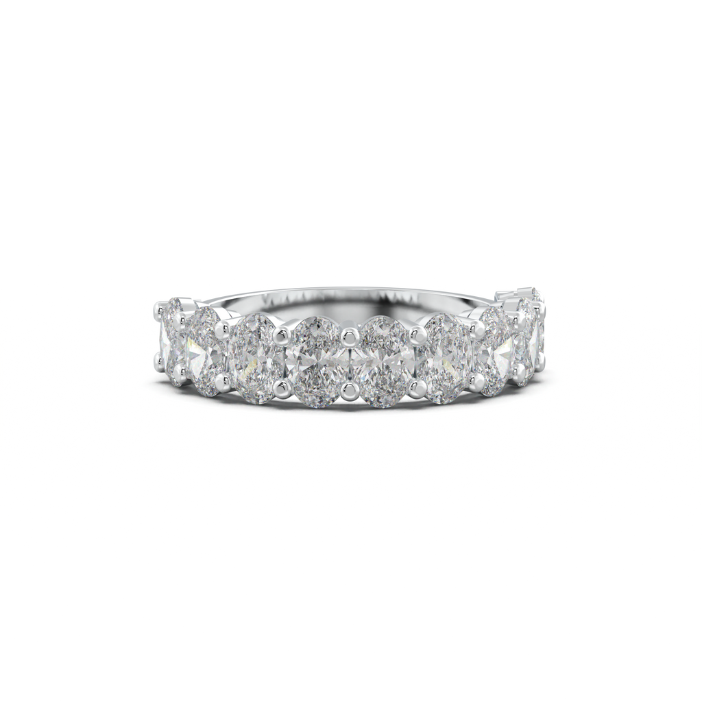 Nine-Oval Half-Eternity Wedding Band