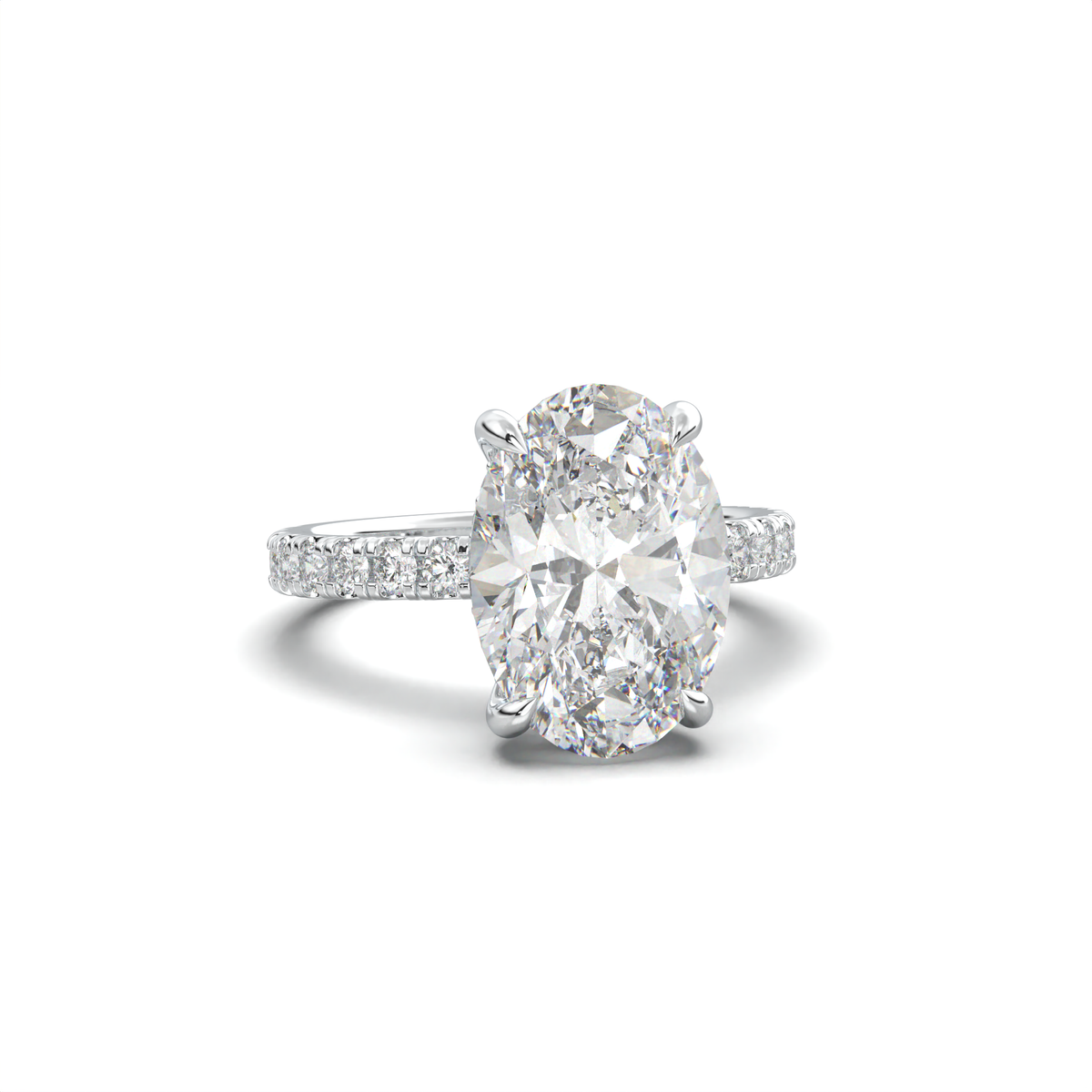 Oval Pavé Hidden Halo Engagement Ring