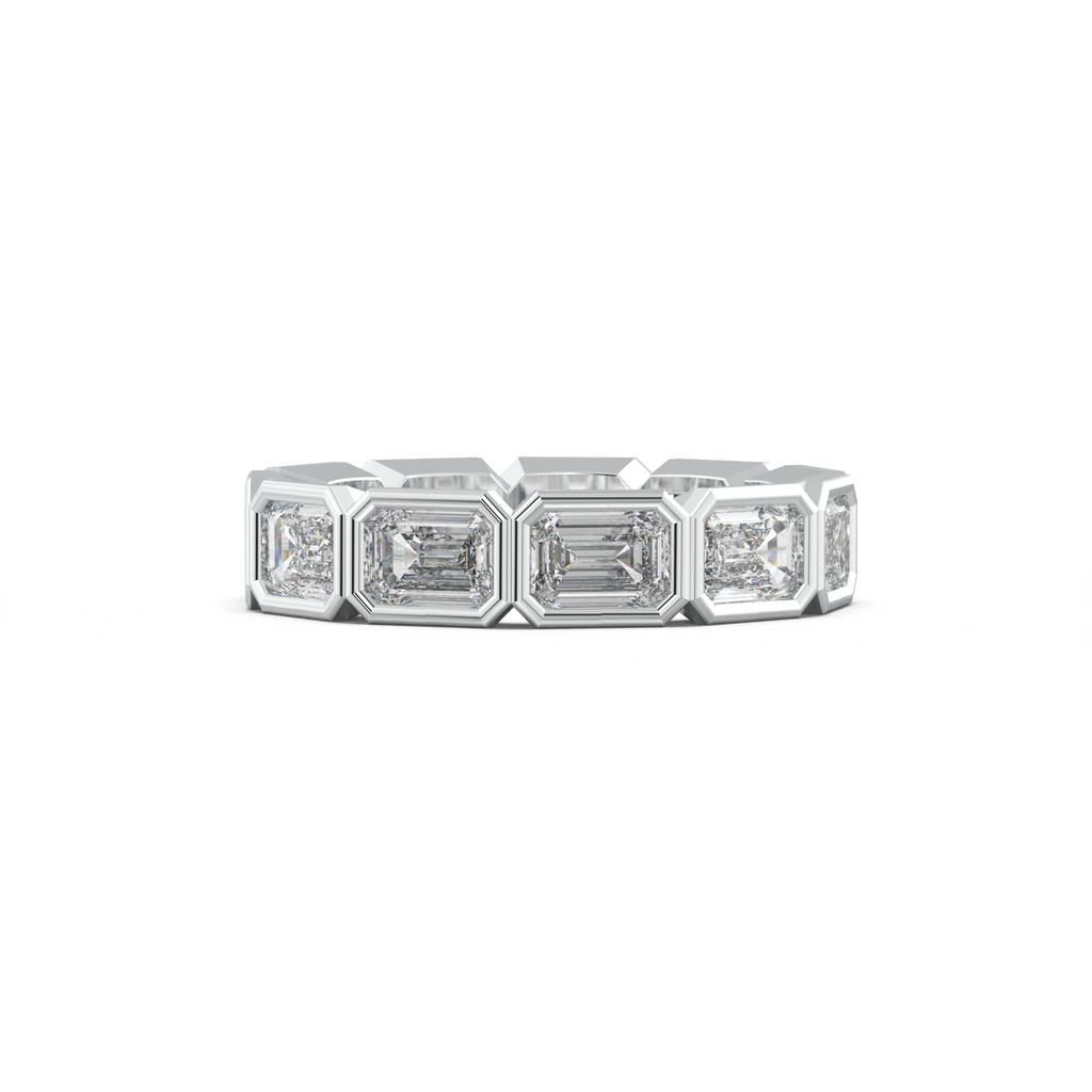 Emerald-Cut Bezel-Style Eternity Wedding Band