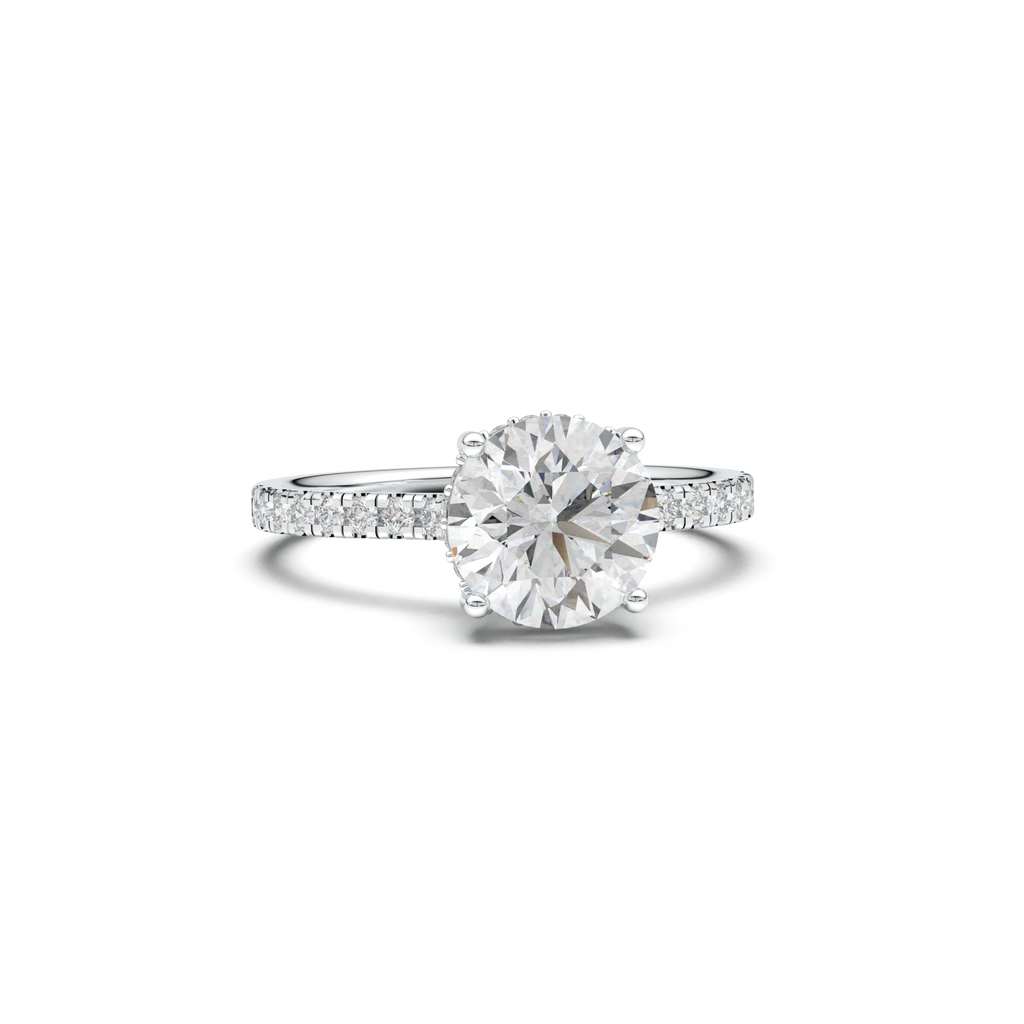 Round Pavé Engagement Ring