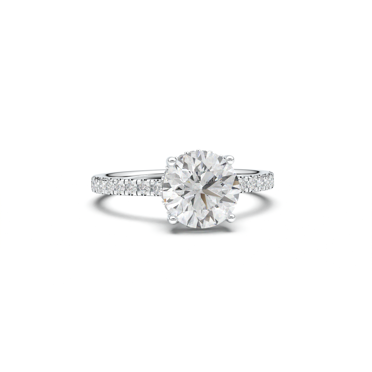 Round Pavé Engagement Ring