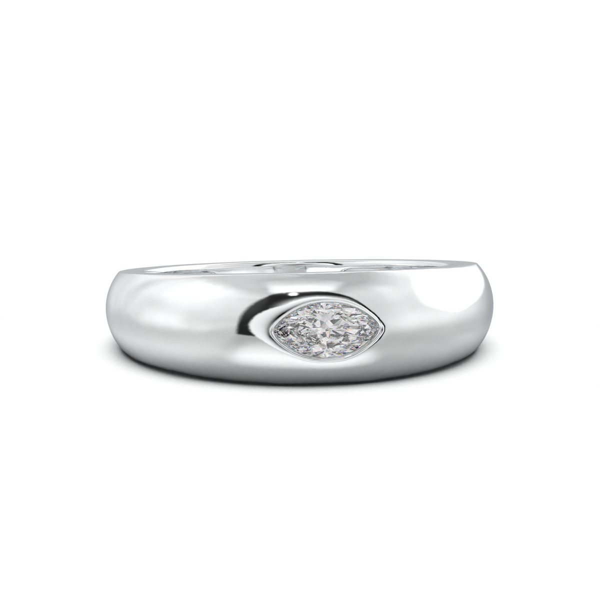 Flush-Set Marquise Men's Band