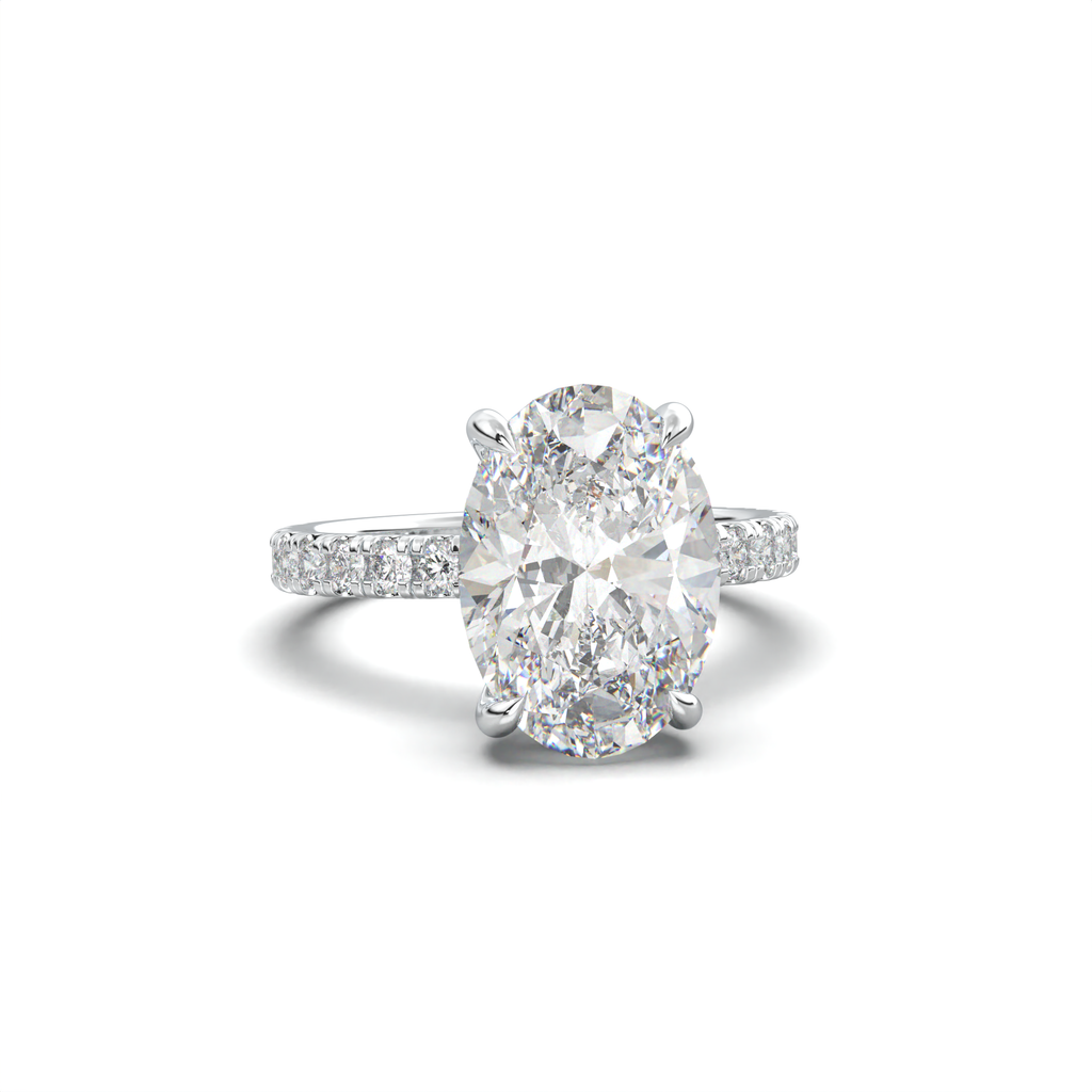 Oval Pavé Hidden Halo Engagement Ring