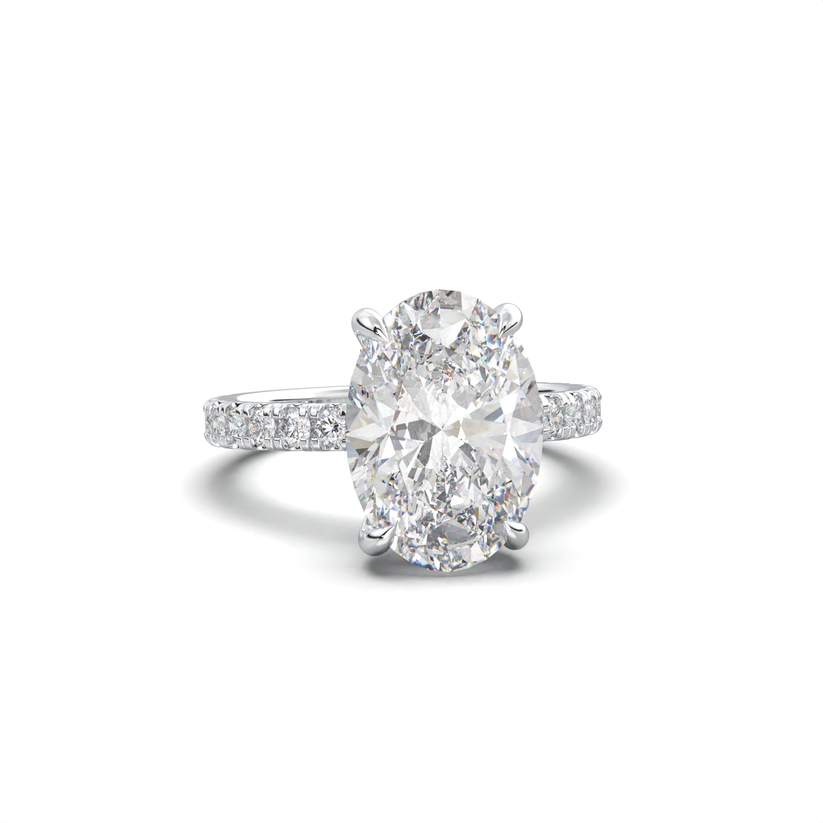 Cushion Hidden Halo Pavé Engagement Ring
