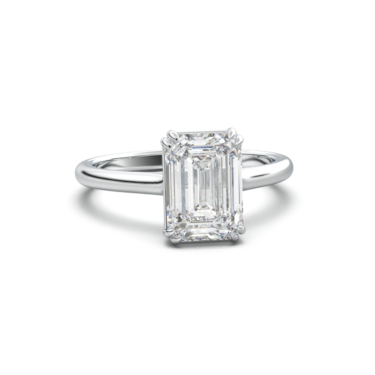 Emerald Solitaire Engagement Ring