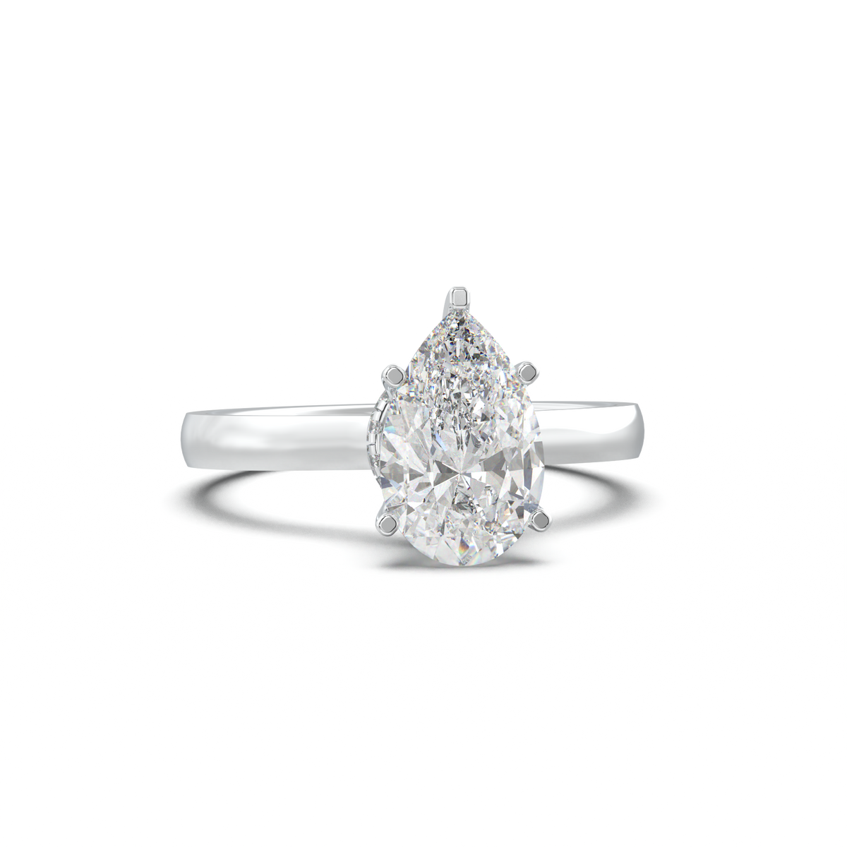 Round Hidden Halo Engagement Ring