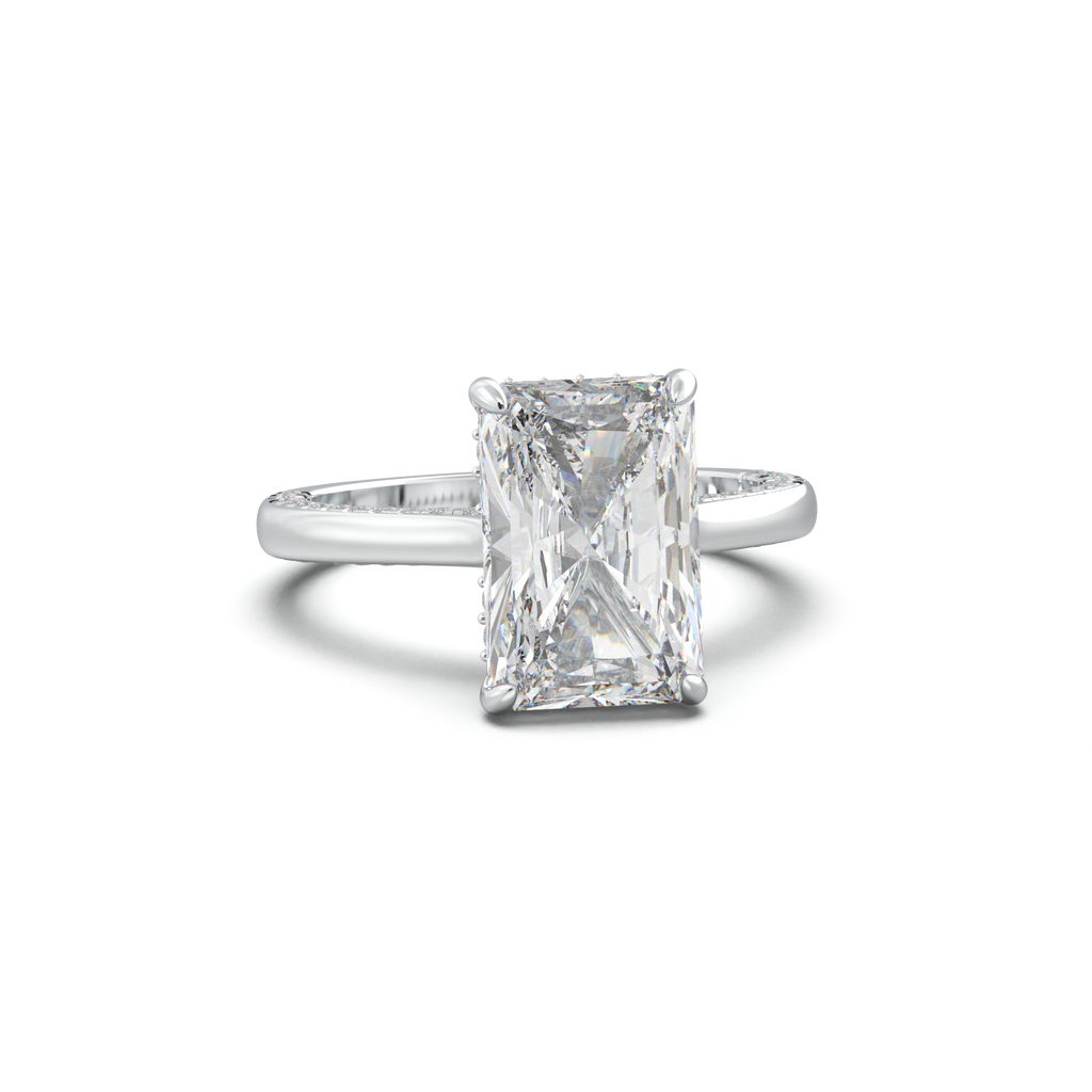 Radiant Pavé Hidden Halo Engagement Ring