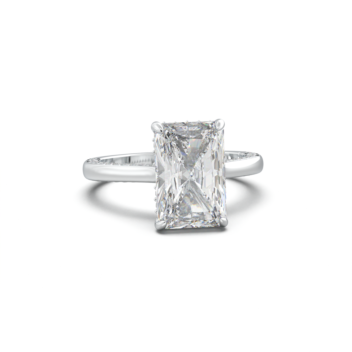 Radiant Pavé Hidden Halo Engagement Ring