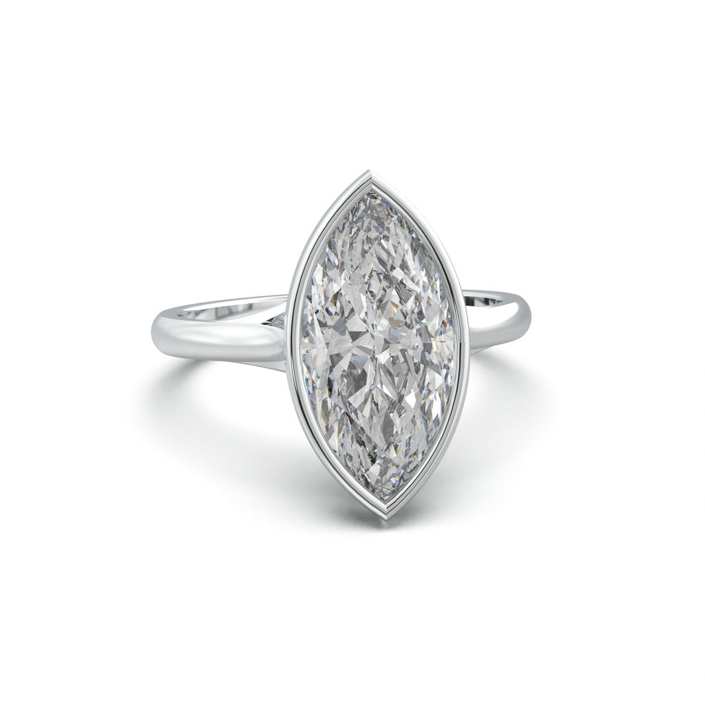 Marquise Bezel Solitaire Engagement Ring