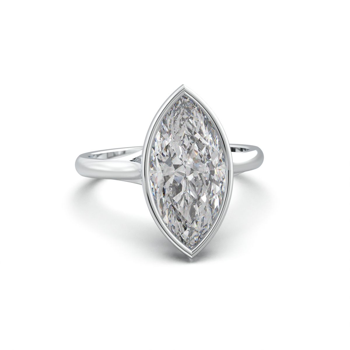 Marquise Bezel Solitaire Engagement Ring