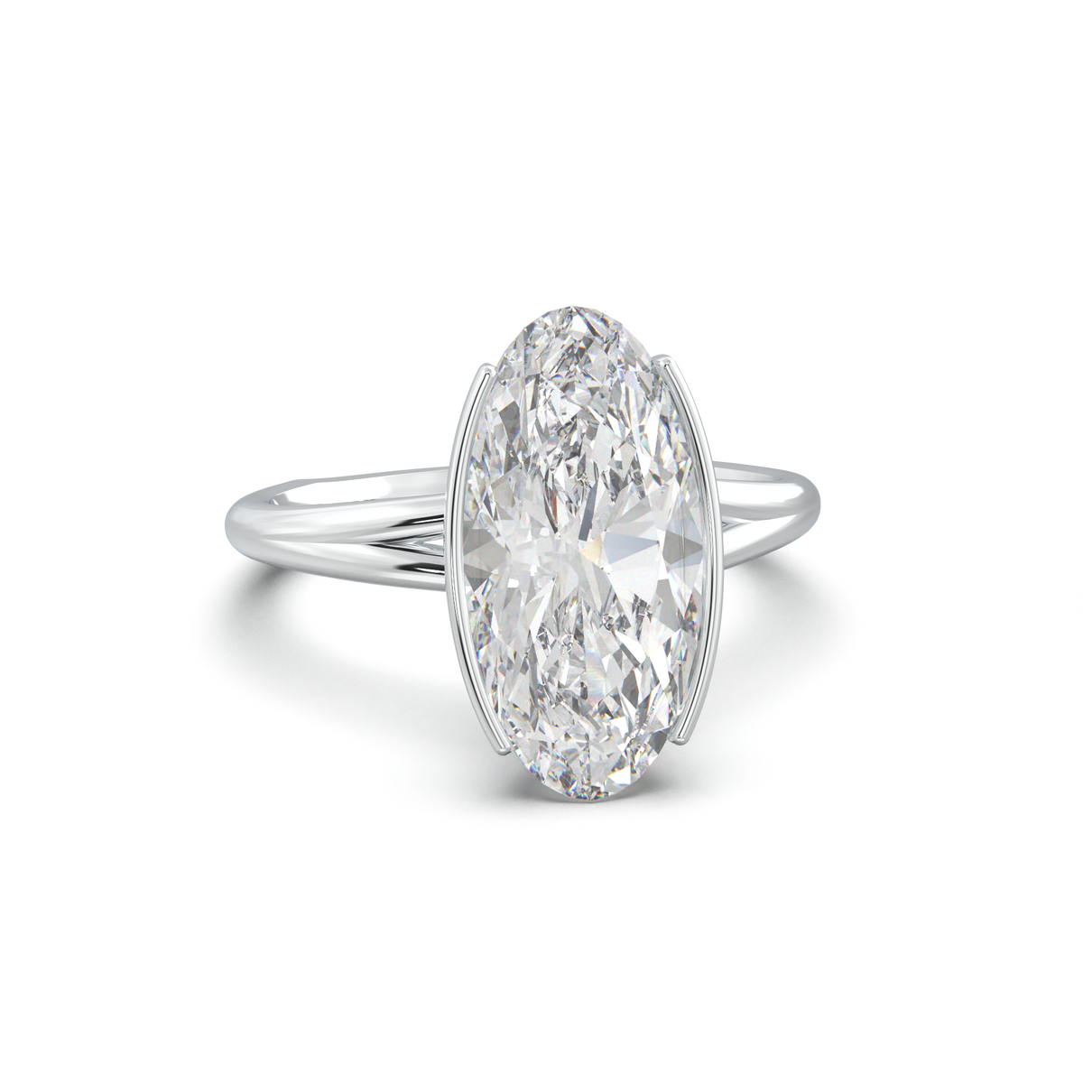 Moval Halo Pavé Engagement Ring