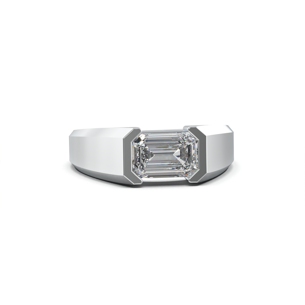 East-West Emerald Men's Ring