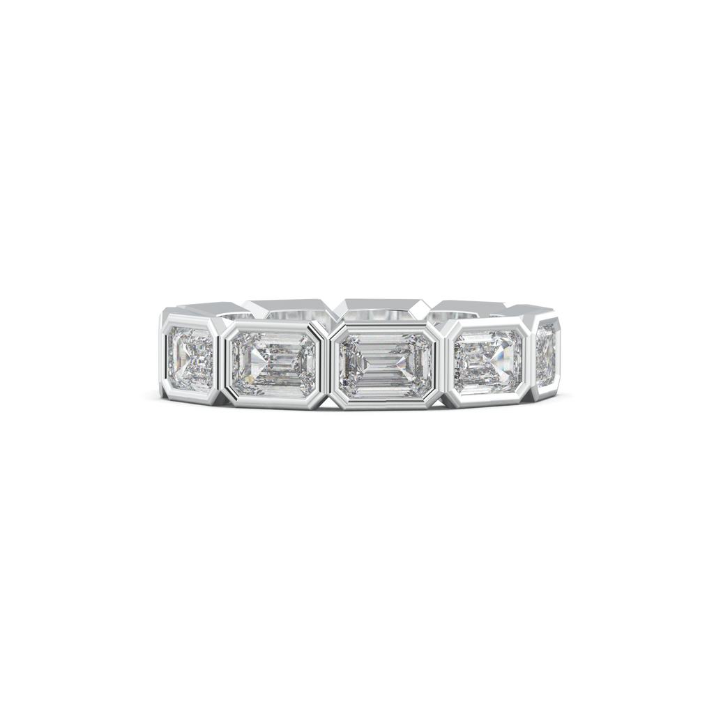 Emerald-Cut Bezel-Style Eternity Wedding Band