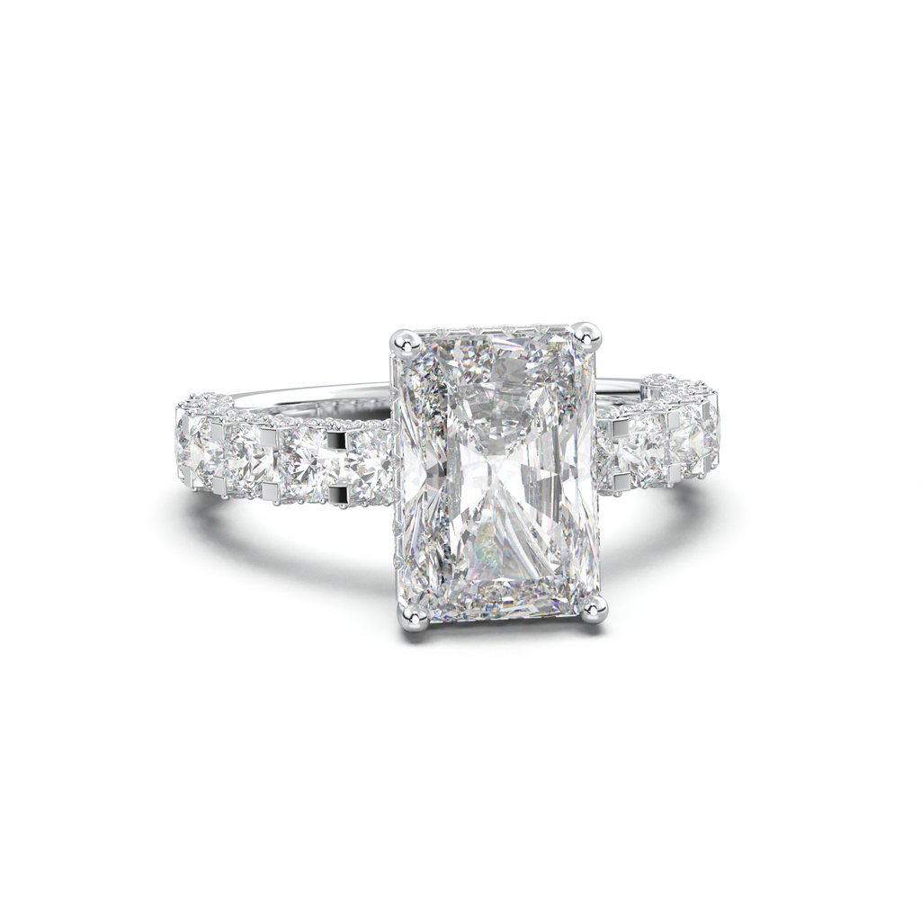 Radiant Diamond Band Engagement Ring
