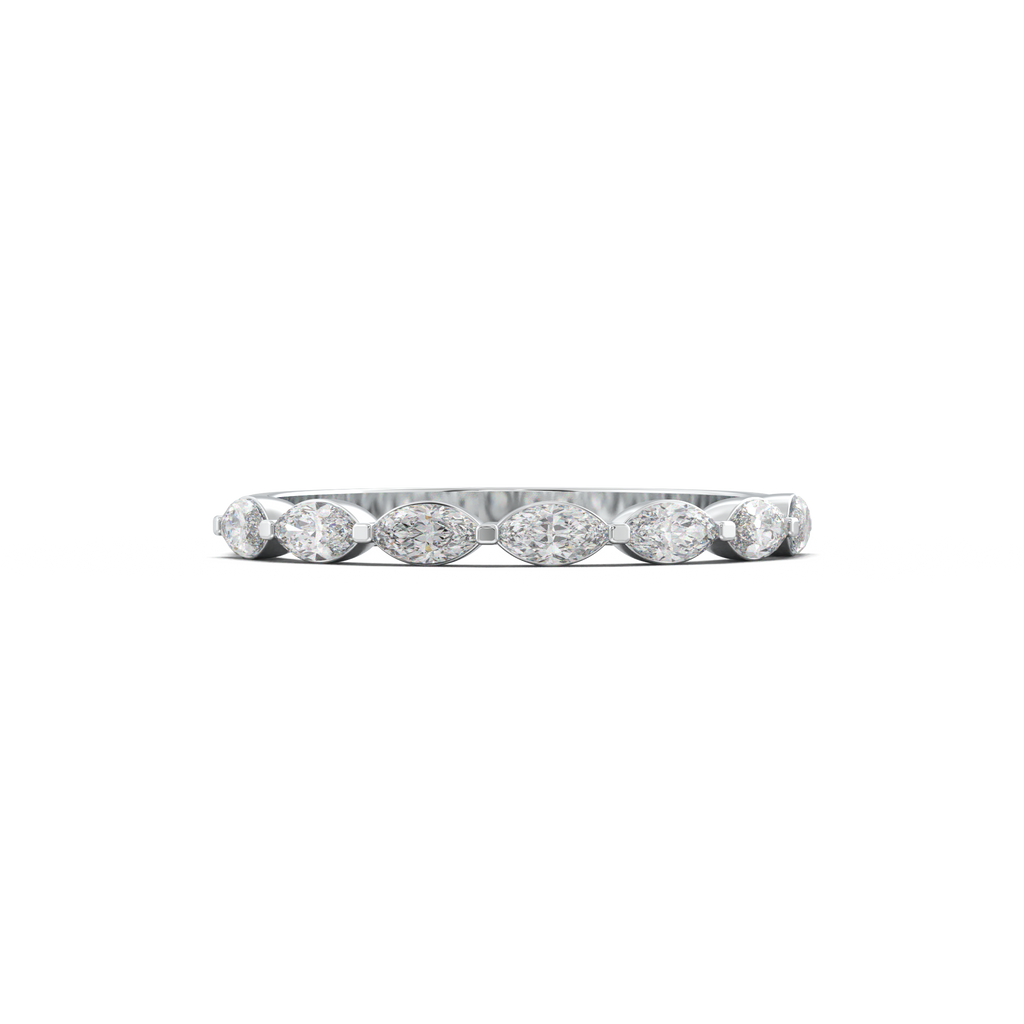 East-West Marquise Half-Eternity Wedding Band