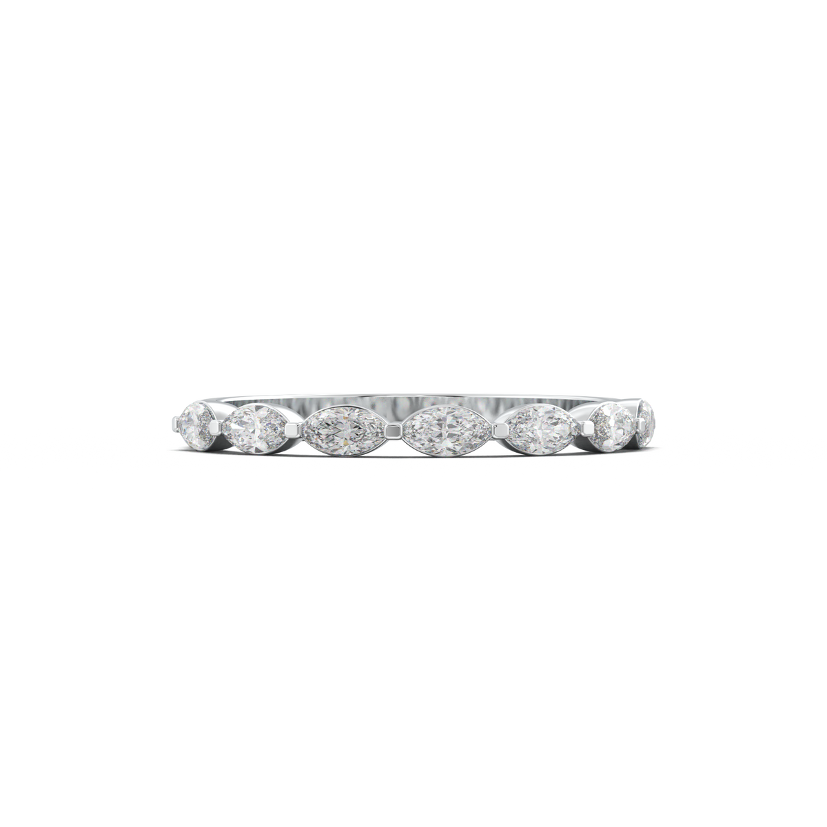 East-West Marquise Half-Eternity Wedding Band