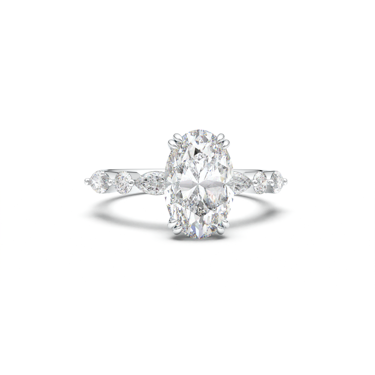 Oval Mixed-Shape Engagement Ring