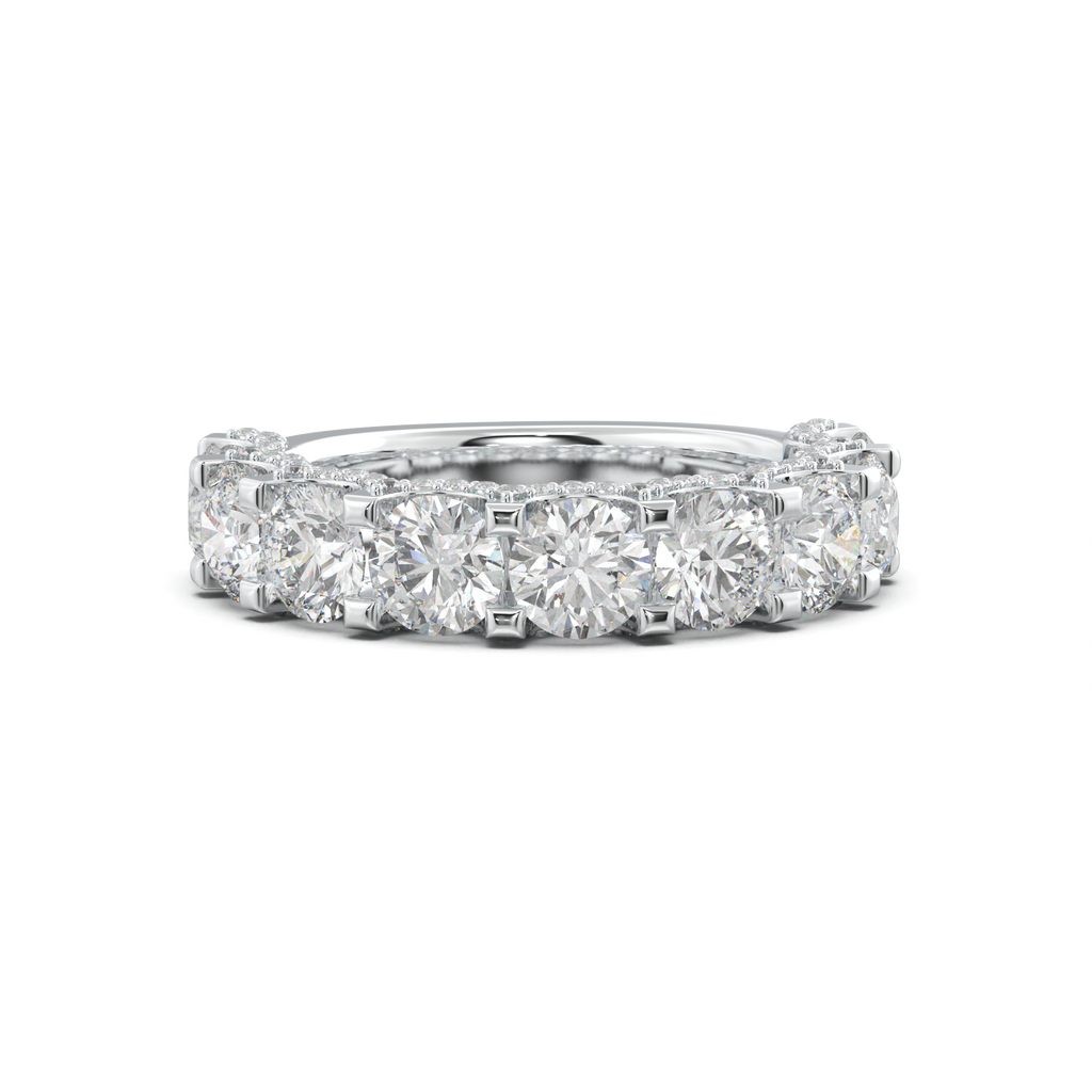 Round Diamond Pavé-Edge Wedding Band
