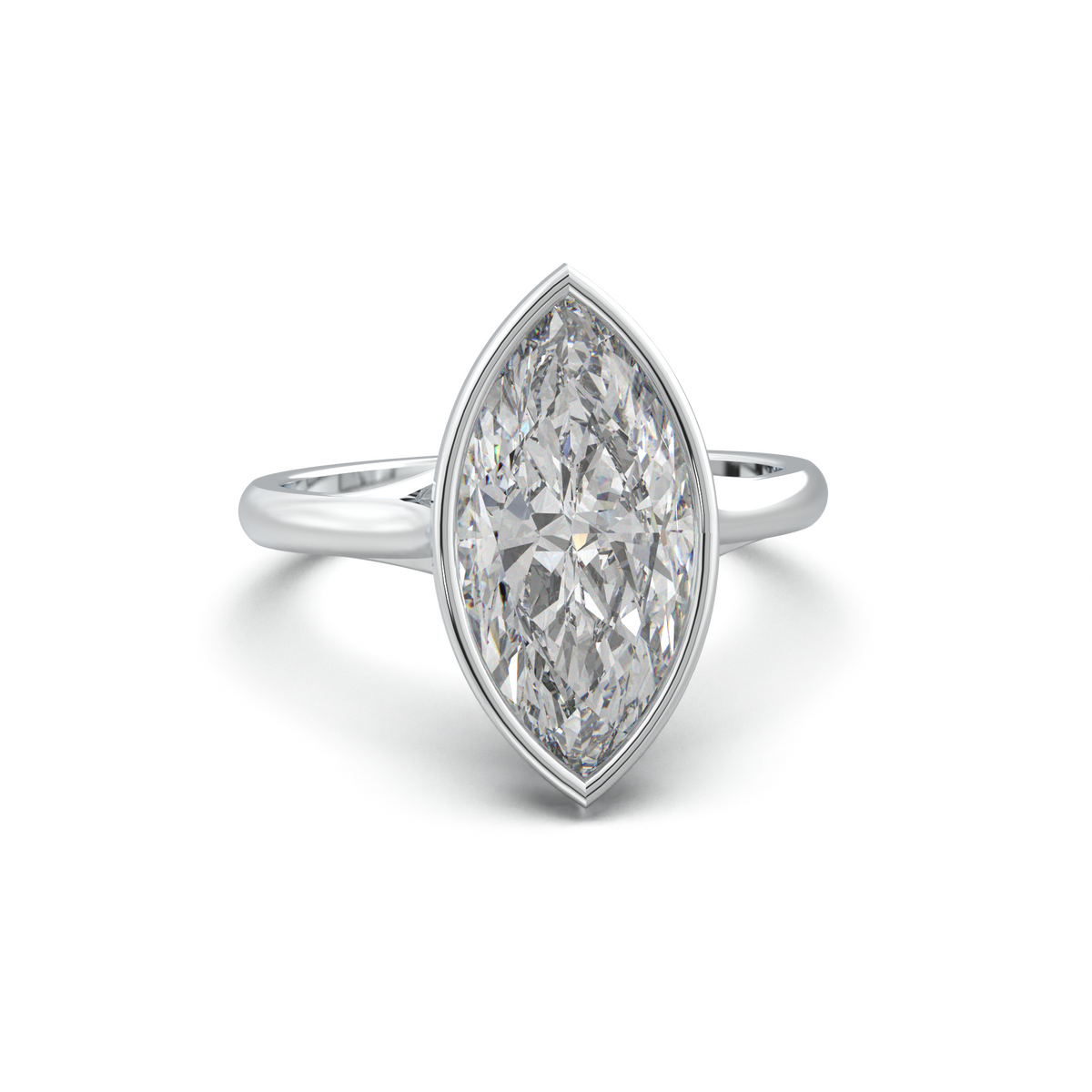 Marquise Bezel Solitaire Engagement Ring