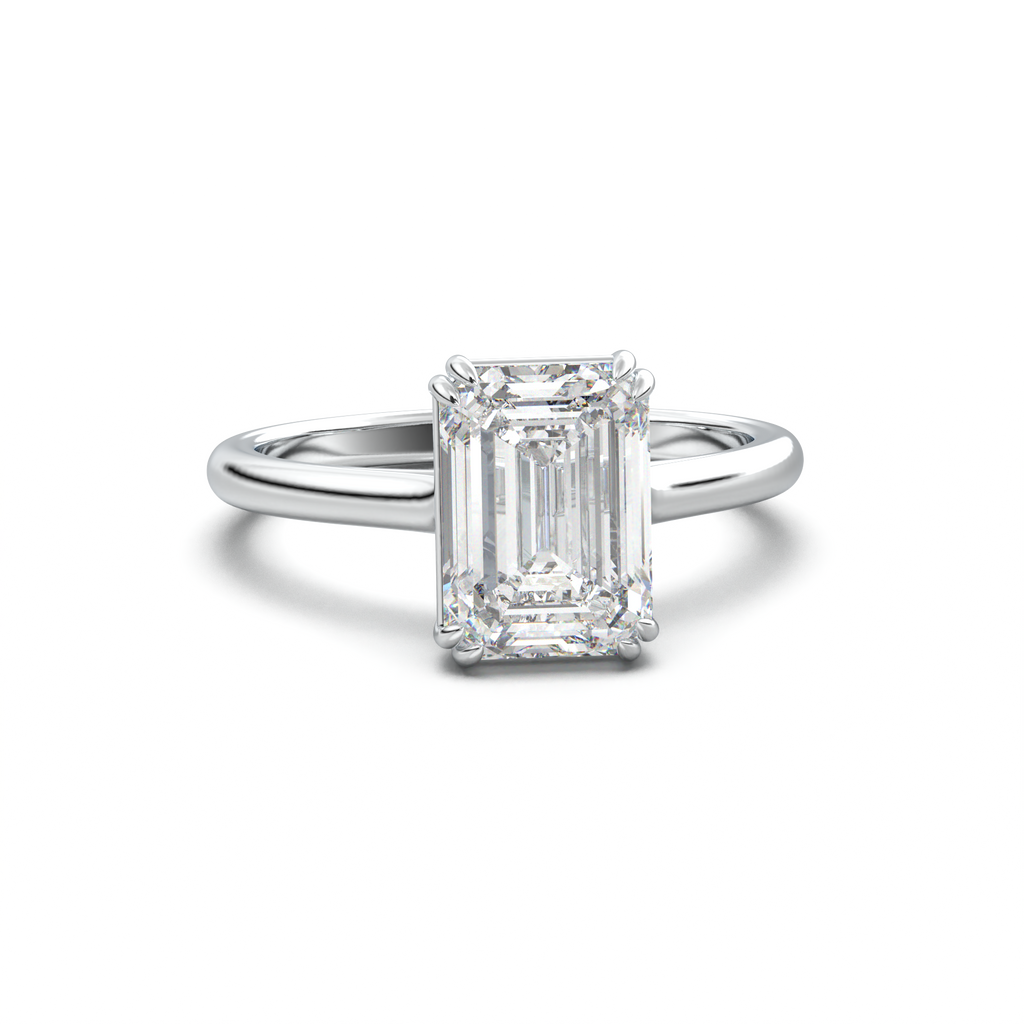Emerald Solitaire Engagement Ring