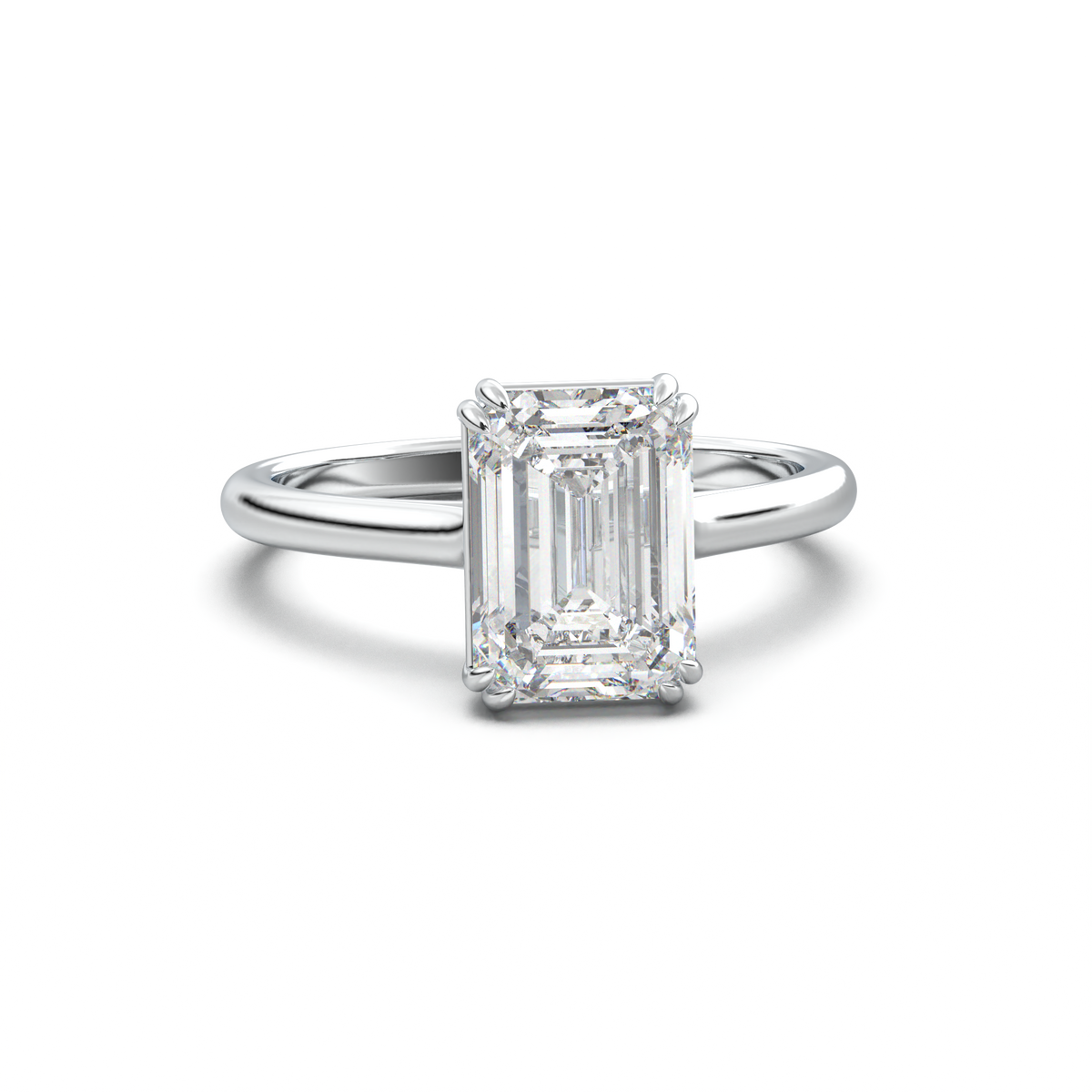 Emerald Solitaire Engagement Ring