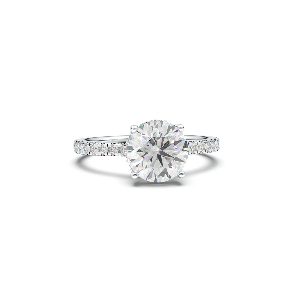 Round Pavé Engagement Ring