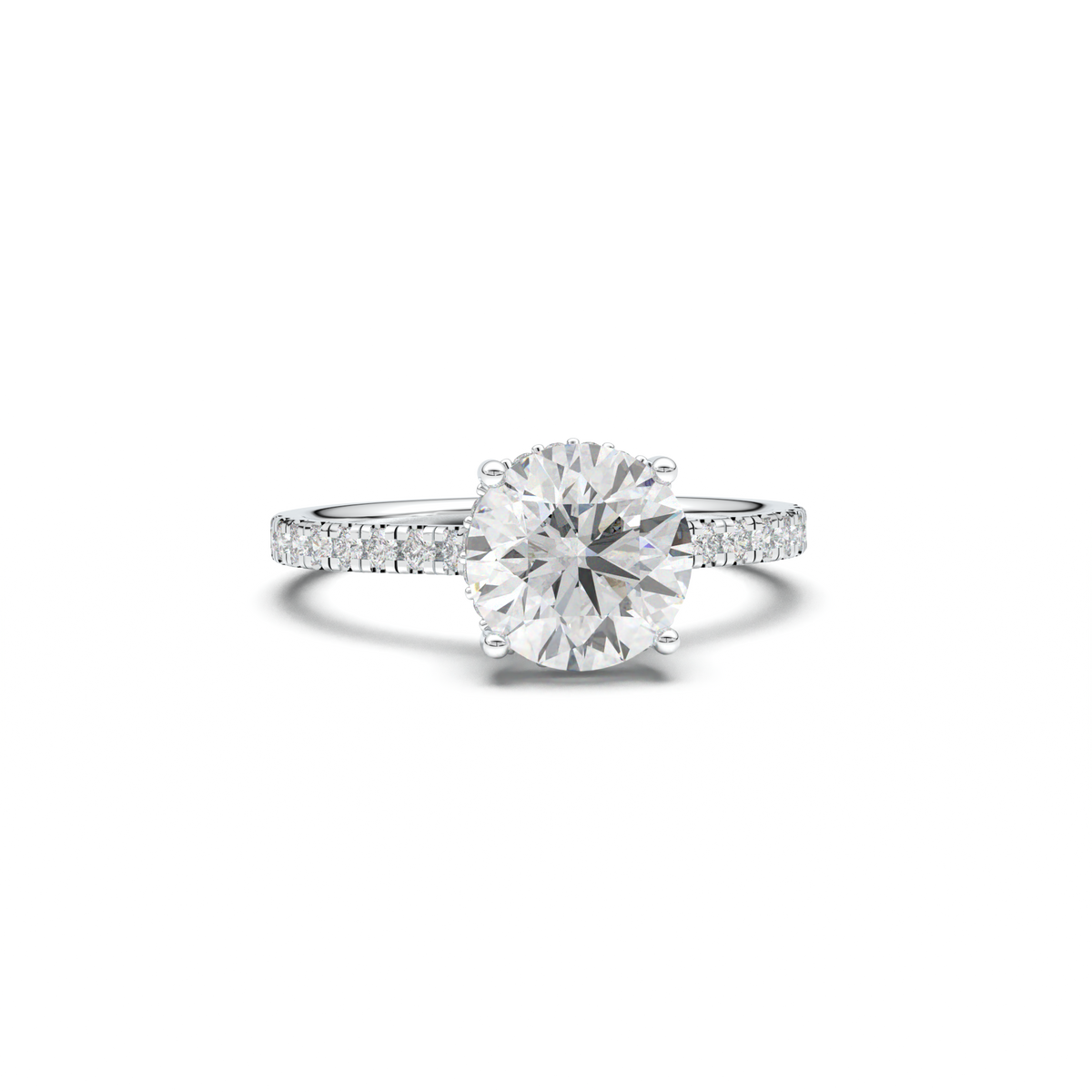 Round Pavé Engagement Ring