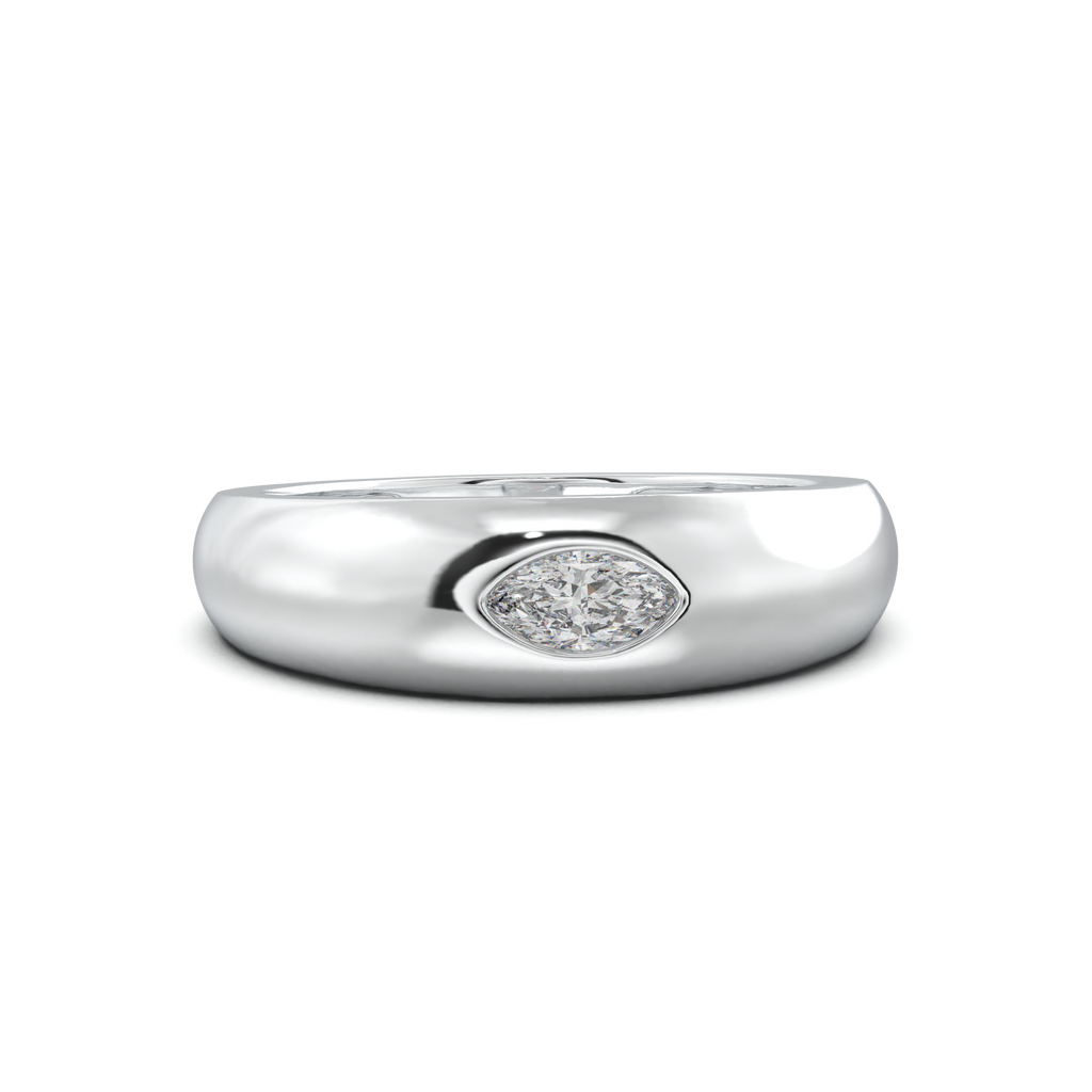 Flush-Set Marquise Men's Band