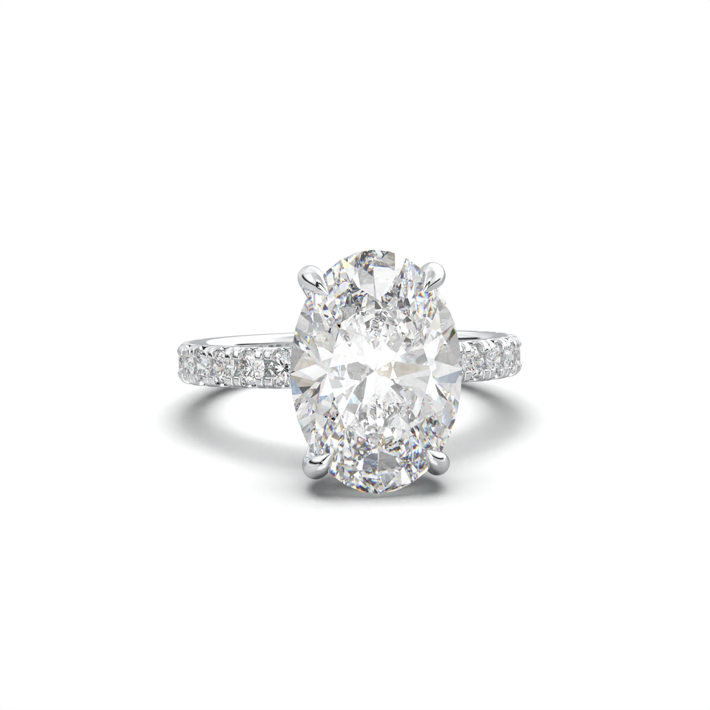 Oval Pavé Hidden Halo Engagement Ring