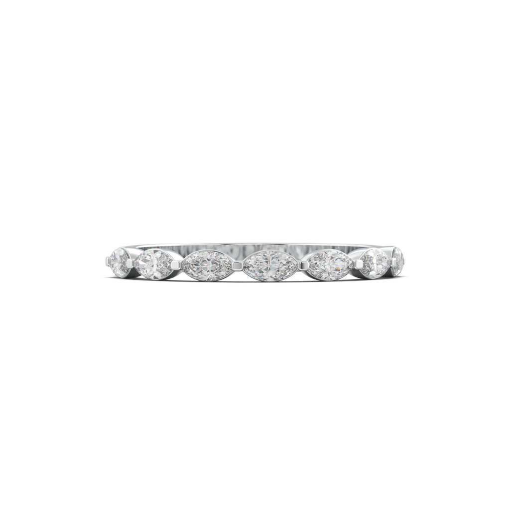 East-West Marquise Half-Eternity Wedding Band