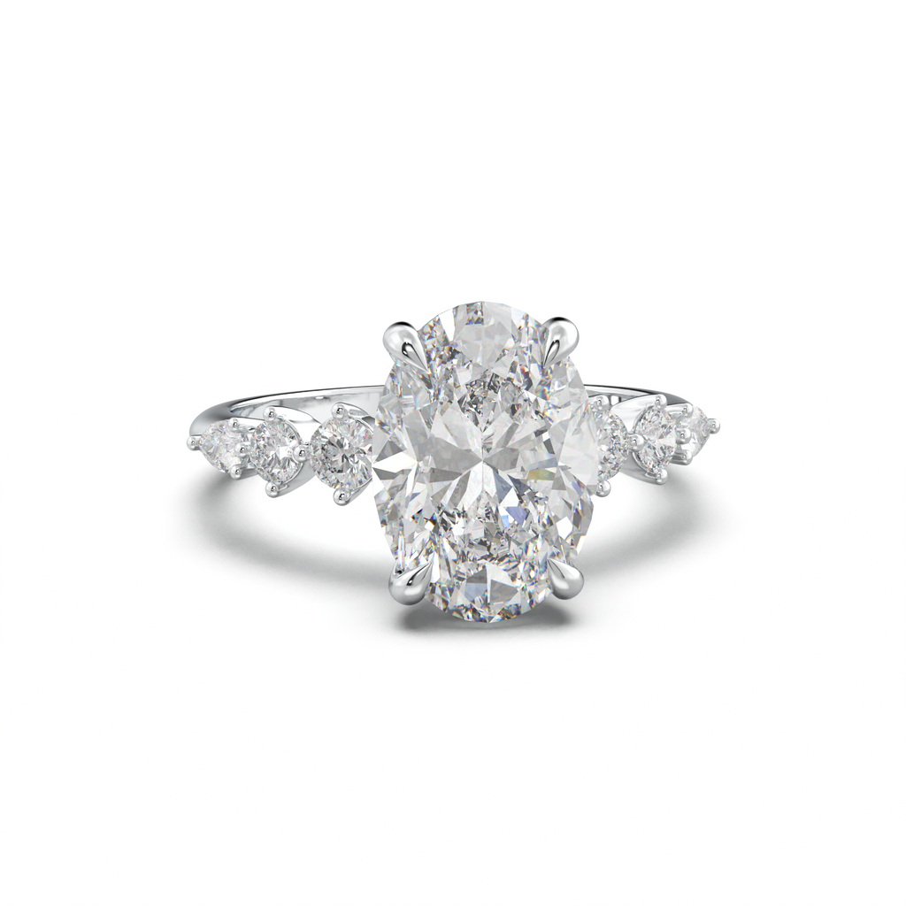 Oval Pear-Accent Engagement Ring