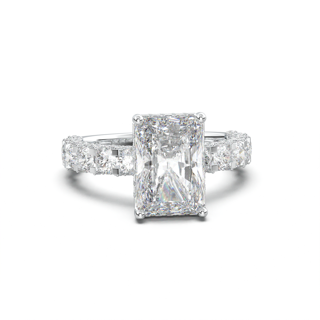 Radiant Diamond Band Engagement Ring