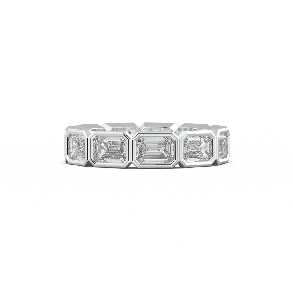 Emerald-Cut Bezel-Style Eternity Wedding Band