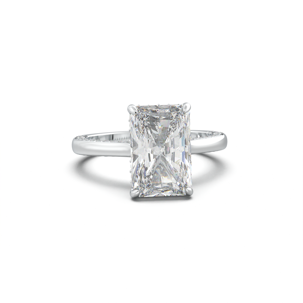 Radiant Pavé Hidden Halo Engagement Ring