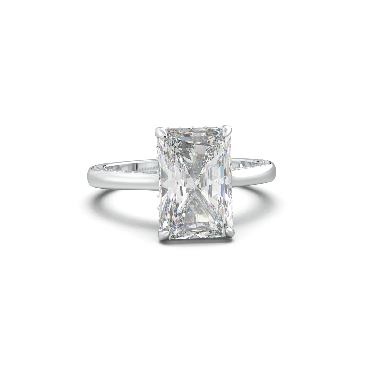 Radiant Pavé Hidden Halo Engagement Ring