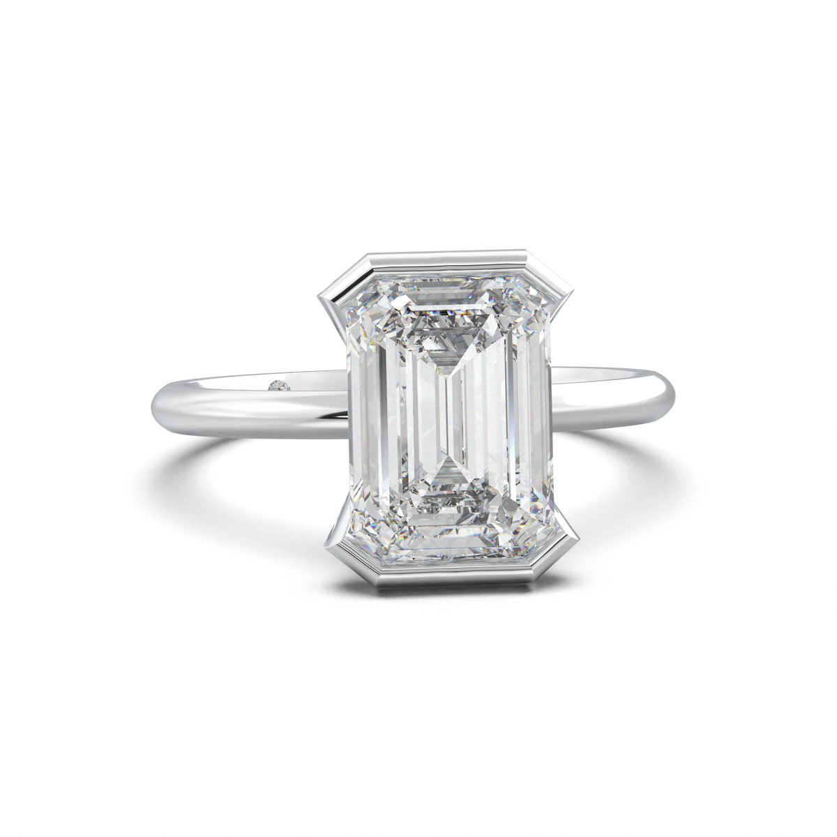 Emerald Hidden Halo Engagement Ring