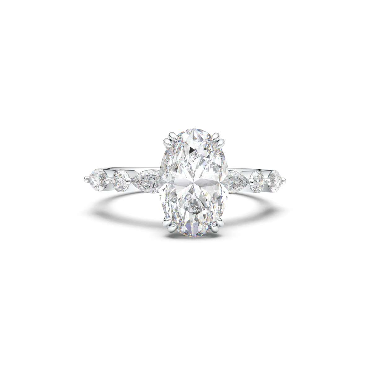 Oval Mixed-Shape Engagement Ring