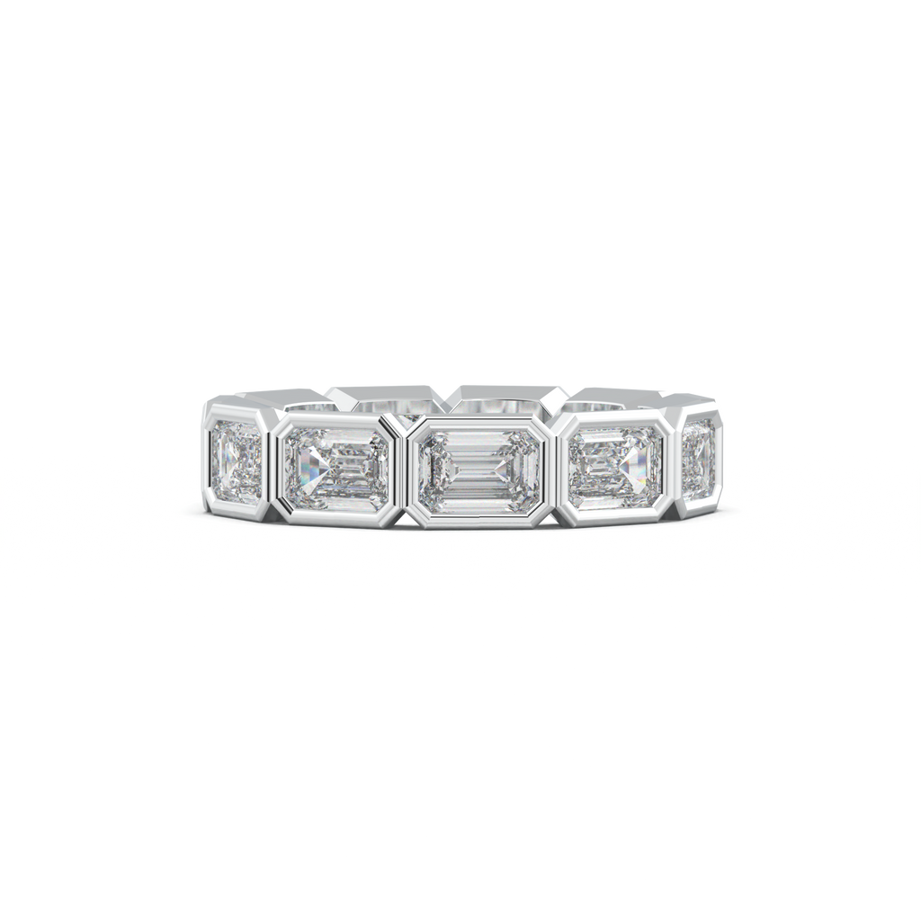 Emerald-Cut Bezel-Style Eternity Wedding Band