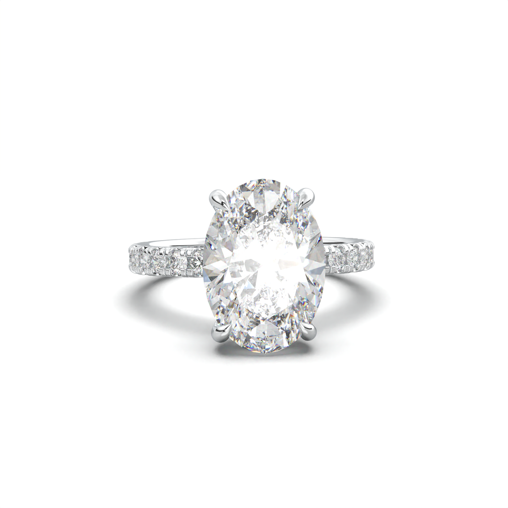 Oval Pavé Hidden Halo Engagement Ring