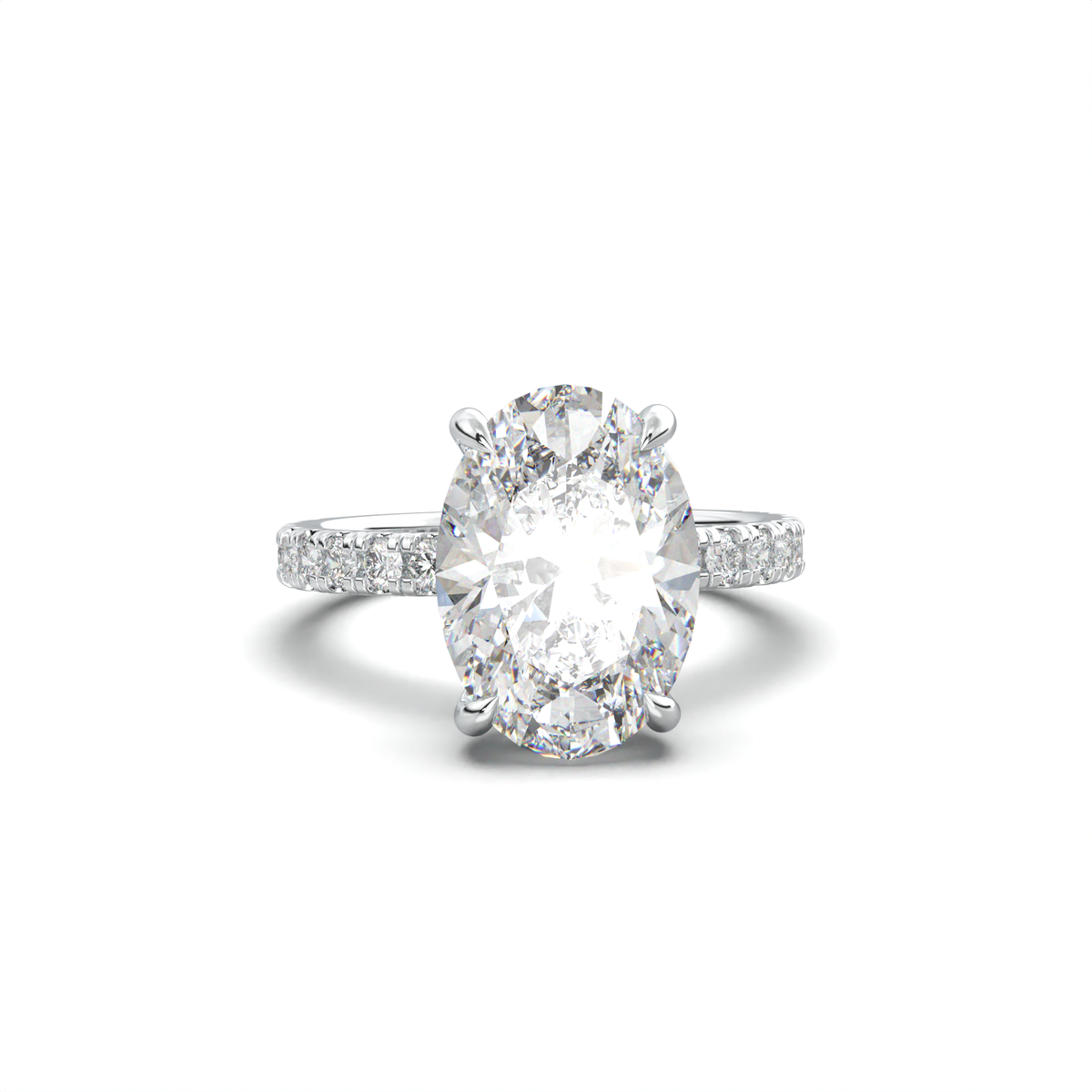 Oval Pavé Hidden Halo Engagement Ring