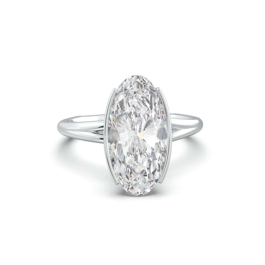 Moval Halo Pavé Engagement Ring